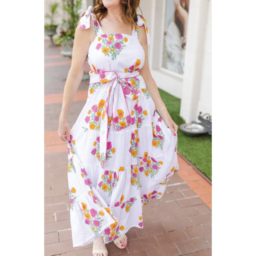 Victoria Dunn King Street Maxi Dress in Posies (NO belt tie)